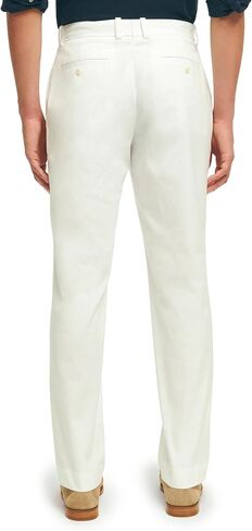 Brooks Brothers Men's Slim Fit Stretch Supima Cotton Poplin Chino Pants, White, 32W x 34L in Saudi Arabia
