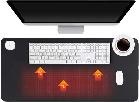 Office Decor-Mouse Pad,Desk Accessories,Electric Heating Pad with 3 Heating Levels & 4 Hours Auto Shut-Off, Warm Desk Pad,Extended Edition Gaming Mouse Pad (Black) in Kuwait