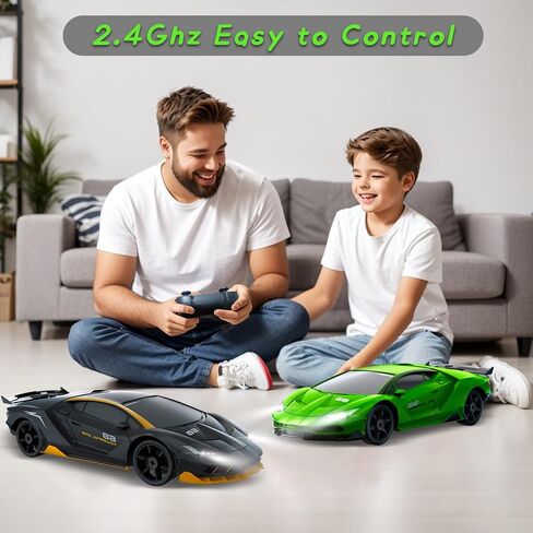 RC Drift Car, 1/24 4WD Remote Control Car RC Cars for Kids, 2.4GHz Hobby Racing Car Toys with LED Light Two Rechargeable Batteries and Drift Tires Toy Cars Birthday Gifts for Boys Adults in Saudi Arabia