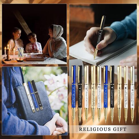 20 Sets Christian Pen Father's Day Gift Bible Verse Ballpoint Pen Inspirational with Religious Motivational Scripture Bookmark Cards Bulk Fathers Day Church Gifts for Men Women(Black) in Saudi Arabia