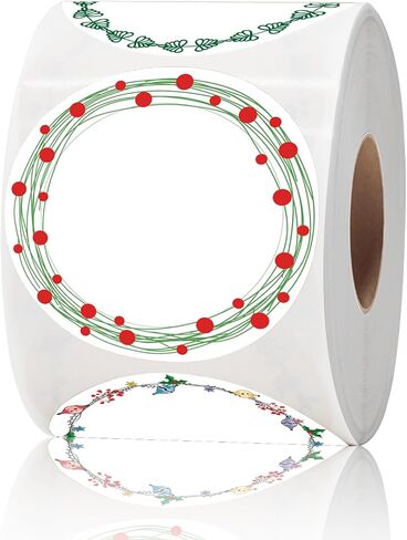 2" Canning Labels for Jars & Lids, 4 Different Wreath Designs, 500 Pcs Round Kraft Christmas Mason Jar Stickers, Food Labels Pantry Labels, Mason Jar Labels Spice Labels Bottle Labels in Saudi Arabia