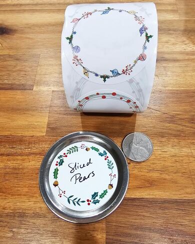 2" Canning Labels for Jars & Lids, 4 Different Wreath Designs, 500 Pcs Round Kraft Christmas Mason Jar Stickers, Food Labels Pantry Labels, Mason Jar Labels Spice Labels Bottle Labels in Saudi Arabia