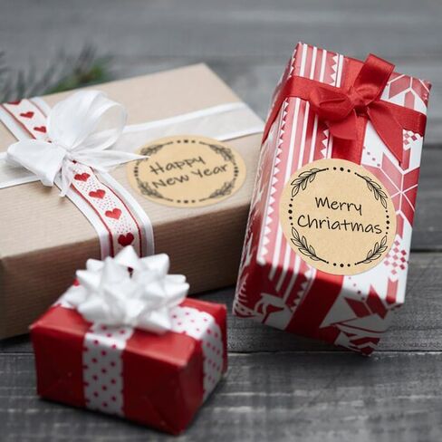 2" Canning Labels for Jars & Lids, 4 Different Wreath Designs, 500 Pcs Round Kraft Christmas Mason Jar Stickers, Food Labels Pantry Labels, Mason Jar Labels Spice Labels Bottle Labels in Saudi Arabia
