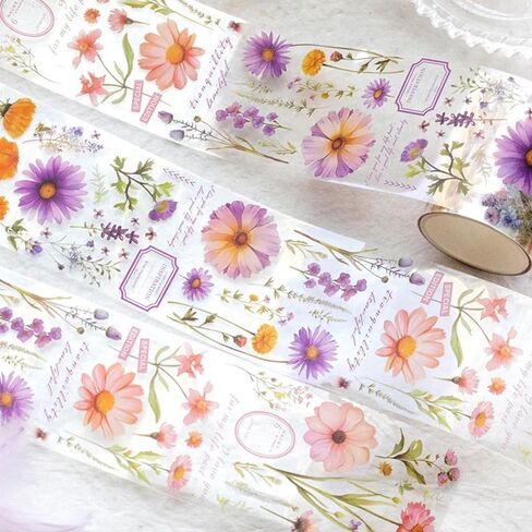 6 لفات من شريط اشي الأزهار النباتية، شخصيات عتيقة للفتيات، شريط زخرفي للحرف اليدوية، أشرطة اشي القهوة الخريفية، ملصقات شريط واشي عريضة على شكل زهرة طبيعية، شريط لاصق مزخرف لليوميات in Kuwait