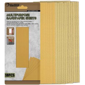 ROLLINGDOG 3"x9" Sander Paper Sheets - 6 Each #80#120#240(18 Total),Hook&Loop Sandpaper for Wood, Metal or Other Surfaces(for ROLLINGDOG Rectangular Sander)
