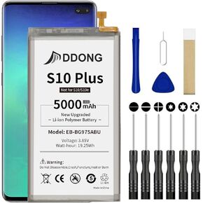 for Samsung Galaxy S10 Plus Battery Replacement, Upgraded 5000mAh S10+ Battery EB-BG975ABU EB-BG975ABE G975F G975U G975W with Repair Tool Kits