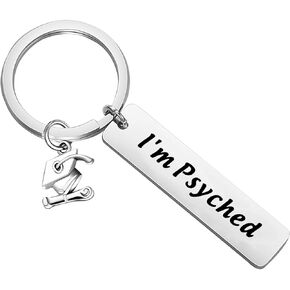 BEKECH Psychology Major Graduation Gifts I’m Psyched Grad Cap Charm Keychain for PHD Graduates