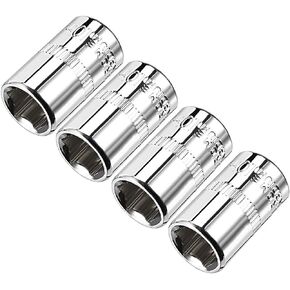 uxcell 4 Pcs 1/4-Inch Drive 10mm 6-Point Shallow Socket, Metric, Cr-V