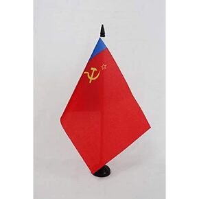 AZ FLAG Russian Soviet Federative Socialist Republic 1954-1991 Table Flag 5'' x 8'' - Soviet Russia RSFSR Desk Flag 21 x 14 cm - Black Plastic Stick and Base