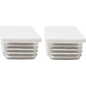 White Plastic 2" x3 inch Rectangle Tubing End Cap Plug Insert, Finishing Plug, Pipe End Cap, Durable Chair Glide Universal (4)