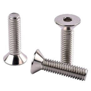 M5 x 10mm Flat Head Socket Cap Countersunk Screws DIN7991 Bolts, 304 Stainless Steel 18-8, Allen Hex Drive,Fully Thread, Quantity 25