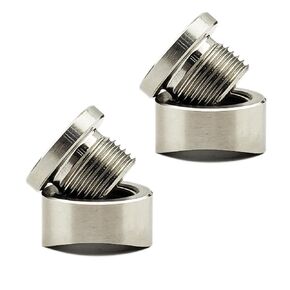 HYAT O2 Oxygen Sensor Bung, Universal 304 Stainless Steel Oxygen Sensor Mounting Bungs and Plugs, M18x1.5 Thread Oxygen Sensor Fittings Weld-in Bung, Suitable for 3 inch Pipe- 1 Bungs/1 Plugs