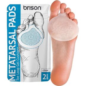 Metatarsal Pads Ball of Foot Cushions - Metatarsal Pads for Women and Men - Soft Gel Foot Pads Metatarsal Foot Forefoot Cushioning Foot Pain Relief - 2 Pairs Black