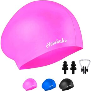 Swimming Cap,Silicone Swim Cap Suitable for Women & Men with Short and Long Hair - 1PCS