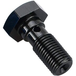 Aluminum Single Eye Banjo Bolt M18 x 1.5 Thread Length 33.2MM Fuel Oil Pump Bolt Fitting, Black