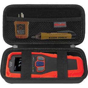 Carrying Case for Klein Tools ET140 Pinless Moisture Meter, Klein ET140 Travel Storage Bag Organize Holder, Extra Mesh Pocket Fits Battery Cable, Black+ Inside Orange