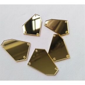 30PCS of Sew On Acrylic Irregular Mirror,DIY Mirrored Rhinestones for Costume Evening Dresses Cloth Garment Accessory 35MM (AB)