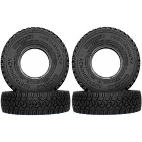 4Pcs 85mm RC Tires 1.55" Soft Rubber Terrain Wheel Tires Set Compatible with 1/10 RC Crawler Car Axial AX90069 D90 TF2 Tamiya CC01 LC70 MST JIMNY