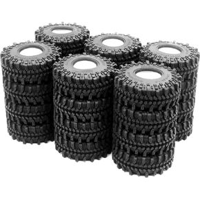 24pcs RC 1.0 Crawler Tires 61mm Tall Soft Sticky Mud Tyre for RC 1/18 TRX4M 1/24 AX24 SCX24 FCX24 Upgrades