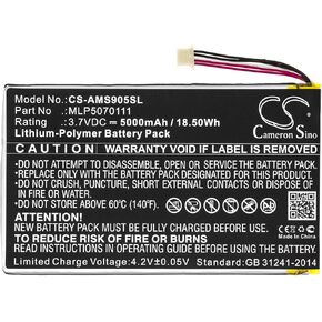 3.7V 5000mAh/18.50Wh Diagnostic Scanner Battery, Compatible with Autel MaxiSys Mini, MS905, MS906, MK808BT, MK808TS, DS808, MaxiTPMS,TS608 Scanne,TS608, MaxiDAS DS808 Scanner, fits Part No.MLP5070111
