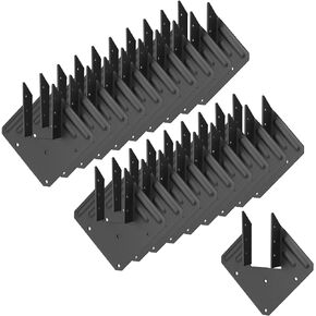 20 Pcs Black Hurricane Tie ,Thickness 2.2mm(13 Gauge) Heavy Duty Joist Hangers Fit 2X Truss to Rafter Connector for Roofing Trusses Wood Timber Connectors,Powder Coating