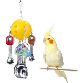 Bird Chew Foraging Toy Mini Sneakers Sports Shoes Toy with Bells for Parrot Parakeet Cockatiel Lovebird Conure Finch Canary African Grey Budgie Cage Accessories …