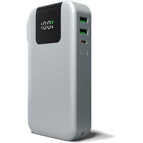 شاحن حائط محمول من ليمتلس بسعة 15000 مللي أمبير في الساعة مع شاشة رقمية LCD وكابلات مدمجة ومصباح يدوي و20 وات PD USB-C ومنفذين USB 22.5 وات QC (أرجواني معدني) in Kuwait