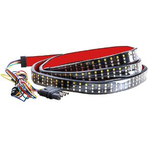 Teguangmei 48 Inchs Truck Tailgate Light Bar Triple-Row Truck Tail Light Strip Super Bright LED Red/White/Amber Running Turn Signal Brake Reverse Backup Taillight Strip for Pickup SUV RV Trailer Car