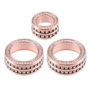 ACROPIX Front Car AC Media Tune Knob Cover Ring Fit for BMW 3 Series 2013-2019 F30 - Pack of 3 Rose Gold Tone