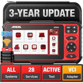 ANCEL DS300 Bidirectional Scan Tool, Wireless OBD2 Scanner Diagnostic Tool with FCA Autoauth/Active Test/All System Diagnose/28+ Resets/3-Year Update/Online Customer Service/Android 10.0