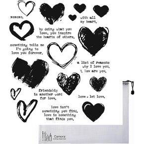 Tim Holtz Love Notes Cling Stamp (CMS477) + Carnora Mesh Storage Bag