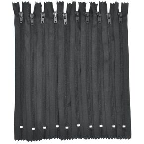 Renashed 100Pcs 9Inch Nylon Coil Zippers Bulk for Tailor Sewer Sewing Crafts Crafter's Specia (Black)