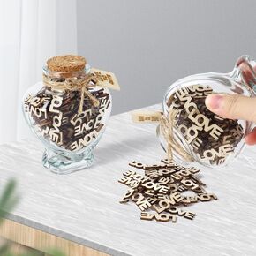 Jar of Love,Glass Jar Love Wooden Cutout Letter Love to Give Gifts of for Valentine's Day,Birthday,Anniversary,Christmas,Father's Day.(LOVE)