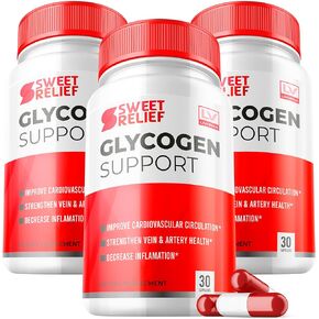 3 Pack - Sweet Relief Glycogen Capsules, Sweet Relief Vitamins, Sweet Relief Glycogen Advancced Formula, Sweet Relief Glycogen Vitamin Capsules, Sweet Relief For Health, 90 Capsules For 90 days.