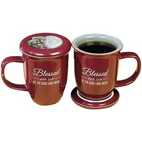 Abbey Gift Blessed Mug and Coaster Set, multicolor, 14 oz (56880T)