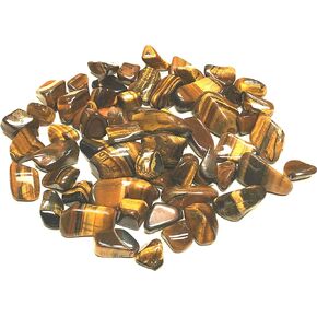 Tumbled Tiger Eye with Velvet Bag (1 Pound, Golden Tiger Eye)