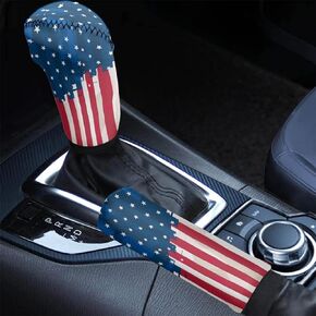 Babrukda Car Interior Accessiores for Women - Gear Shift Knob Cover/Handbrake Cover Yellow Sunflower Pattern Easy Install Anti-Slip Universal Case Sleeve Auto Decor 2 pcs