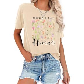 LAZYCHILD Pregnancy Announcement Shirt Women Growing Tiny Human Tshirt Floral Maternity Reveal Tee Pregnancy Tops in Saudi Arabia