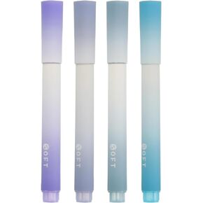 PATIKIL Highlighter Pen, 4 Pack Quick Dry Broad Tip Underline Writing Marker Pens for Office Home Daily Use Style 5, Blue Purple