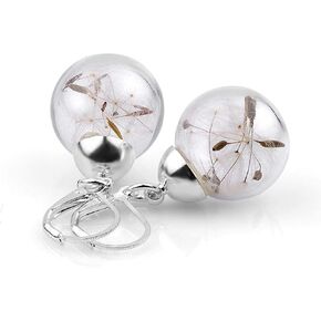 Make a Wish - Earrings with real dandelions - harvested by hand - silver-plated - natural jewelry