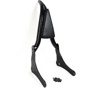Black Sissy Bar Detachable Passenger Backrest Rear Pad Fit for 2015-2023 Kawasaki Vulcan S EN 650 VN650 S650 650cc [24 Inches]