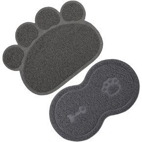 Veemoon 2Pcs Cute Cat Dog Food Bowl Mat Pet Feeding Mat Pvc Pet Mat Paw Shape Pet Mat Dog Bowl Mat