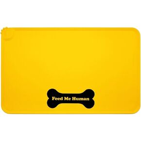 Doggyway Silicone Dog Cat Bowl Mat, Non-Stick Food and Water Bowl Waterproof Feeding Mat, Mutiple Patterns and Patterns (Hangry)