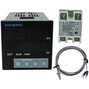 Inkbird ITC-106VH PID Temperature Thermostat Controllers F and C 100 to 240ACV K Sensor 40DA SSR Solid State Relay for Sous Vide Home Brewing