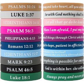 Bible Verses Bracelets Motivational Christian Rubber Bracelets Faith Hope Wristbands Bracelets for Men Women Teens