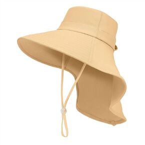 Sun Hats for Women UV Protection Fishing Hiking Hat with Neck Flap Wide Birm Boonie Hat Women&Men