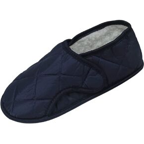 Men's Navy Edema Slipper for Swollen Feet-Opens Fully