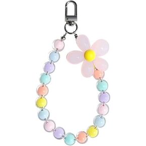 Colour Mobile Phone Lanyard, Universal Phone Chain, Pearl Beaded Phone Lanyard Wrist Strap, Anti Lost Phone Charm Strap, Fashion Phone Case Keychain Wallet Decoration Pendant Cell Phone Charms in Saudi Arabia