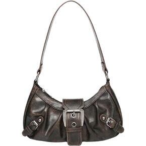 Verdusa Women's Top Handle Shoulder Bag Buckle Punk Hobo Clutch Purses Bags