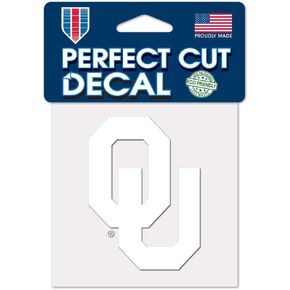 Wincraft NCAA Oklahoma Sooners 4x4 Perfect Cut White Decal, One Size, Team Color